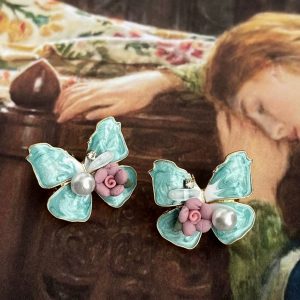 Mint Mambo Green Halo Butterfly Earrings