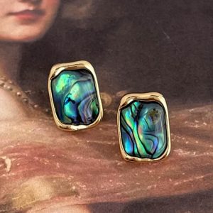 Vintage Literary Colorful Square Earrings
