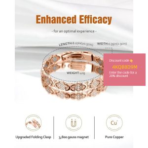 Jecanori Copper Bracelets for Women , Pure Copper Magnetic Bracelet with 3500 Gauss Effective Magnets Suitable for arthritis, carpal tunnel syndrome, high blood pressure, healing energy bracelet.