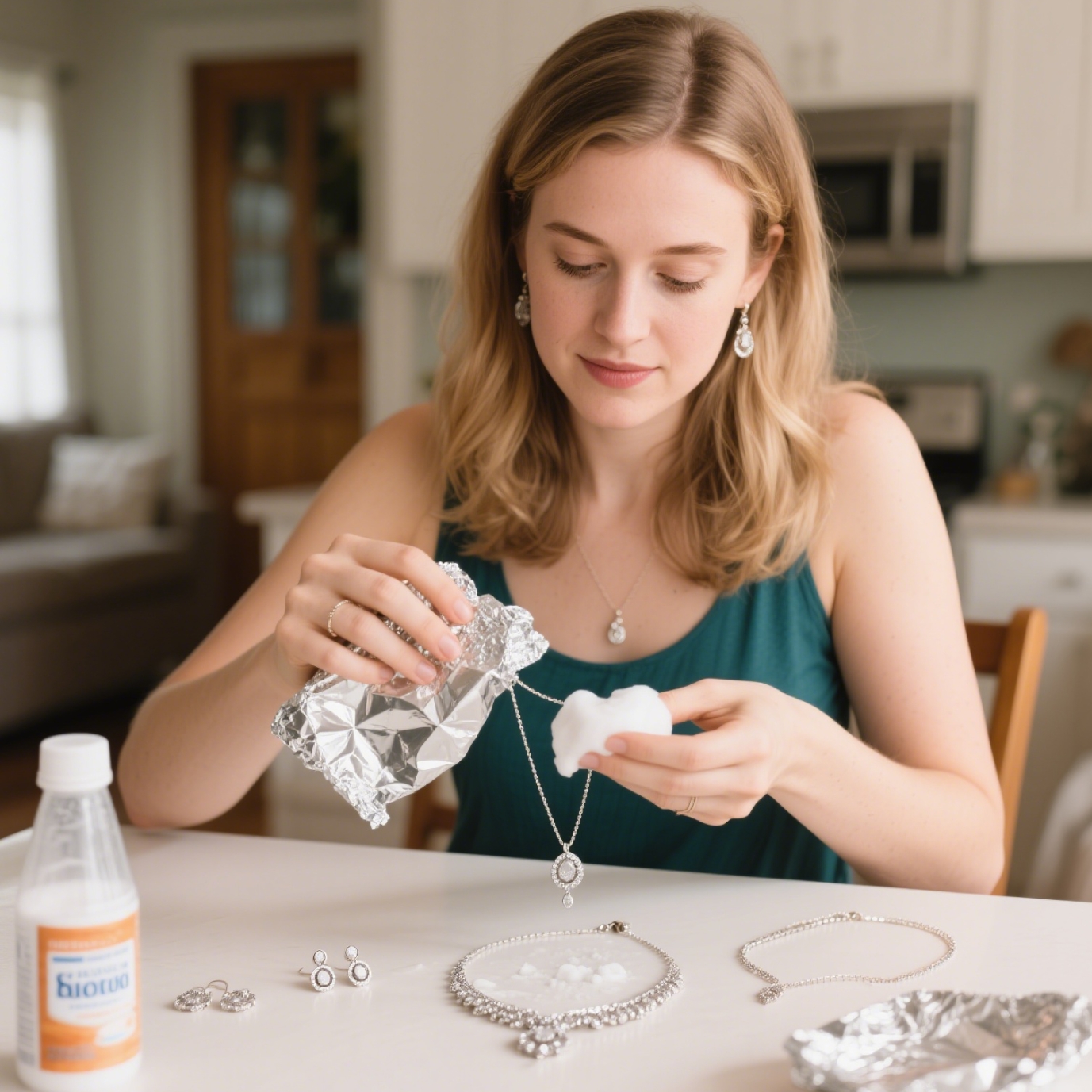 how to clean silver jewelry at home
